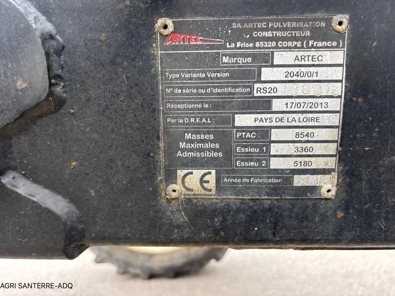Pulvérisateur et distributeur à engrais ARTEC RS 20
