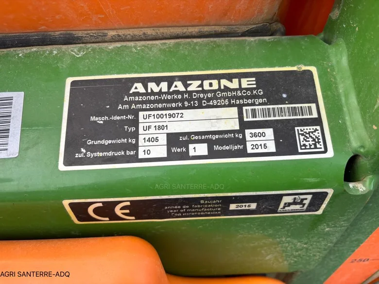 Pulvérisateur et distributeur à engrais AMAZONE UF TWIN 2801