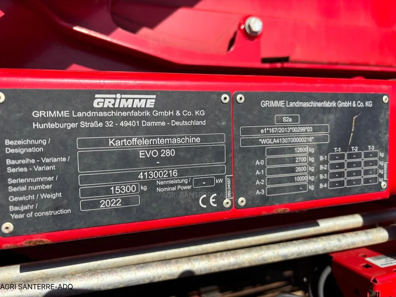 Arracheuse de pomme de terre GRIMME EVO 280